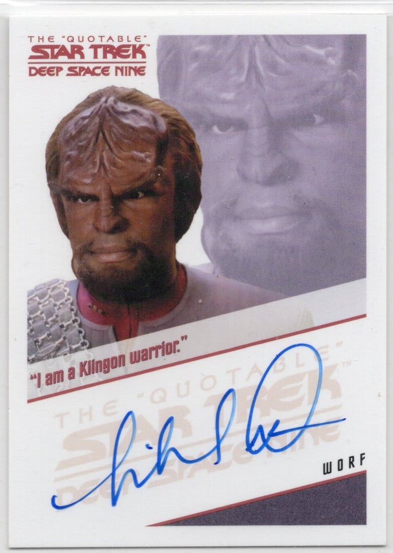 Star Trek Connections Michael Dorn as Worf Quotable Autograph Card ( A )