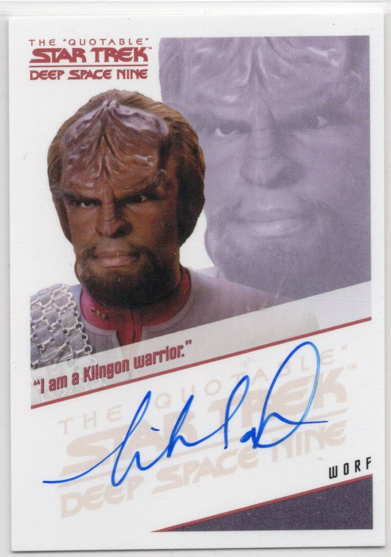 Star Trek Connections Michael Dorn as Worf Quotable Autograph Card ( B )