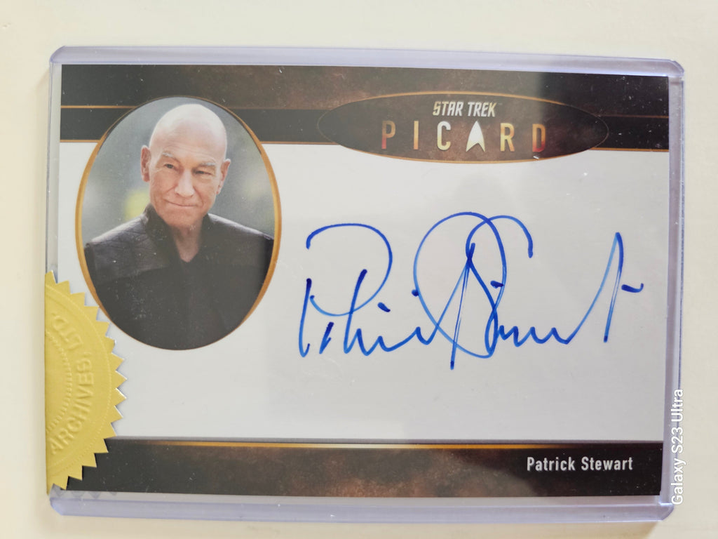 Star Trek Connections Patrick Stewart as Captain Picard 5 X 3.5 Oversized  Autograph Card ( A )