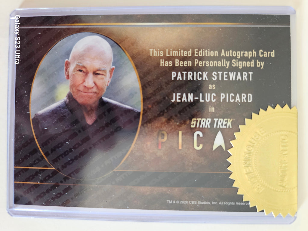 Star Trek Connections Patrick Stewart as Captain Picard 5 X 3.5 Oversized  Autograph Card ( A )