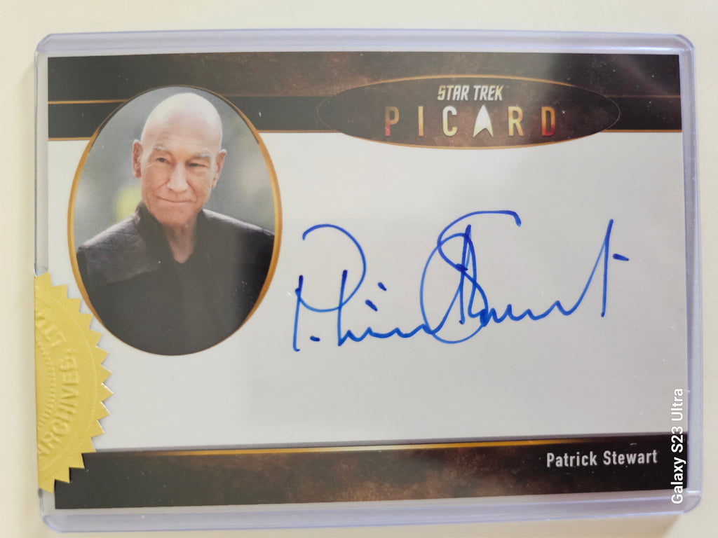 Star Trek Connections Patrick Stewart as Captain Picard 5 X 3.5 Oversized  Autograph Card ( B )