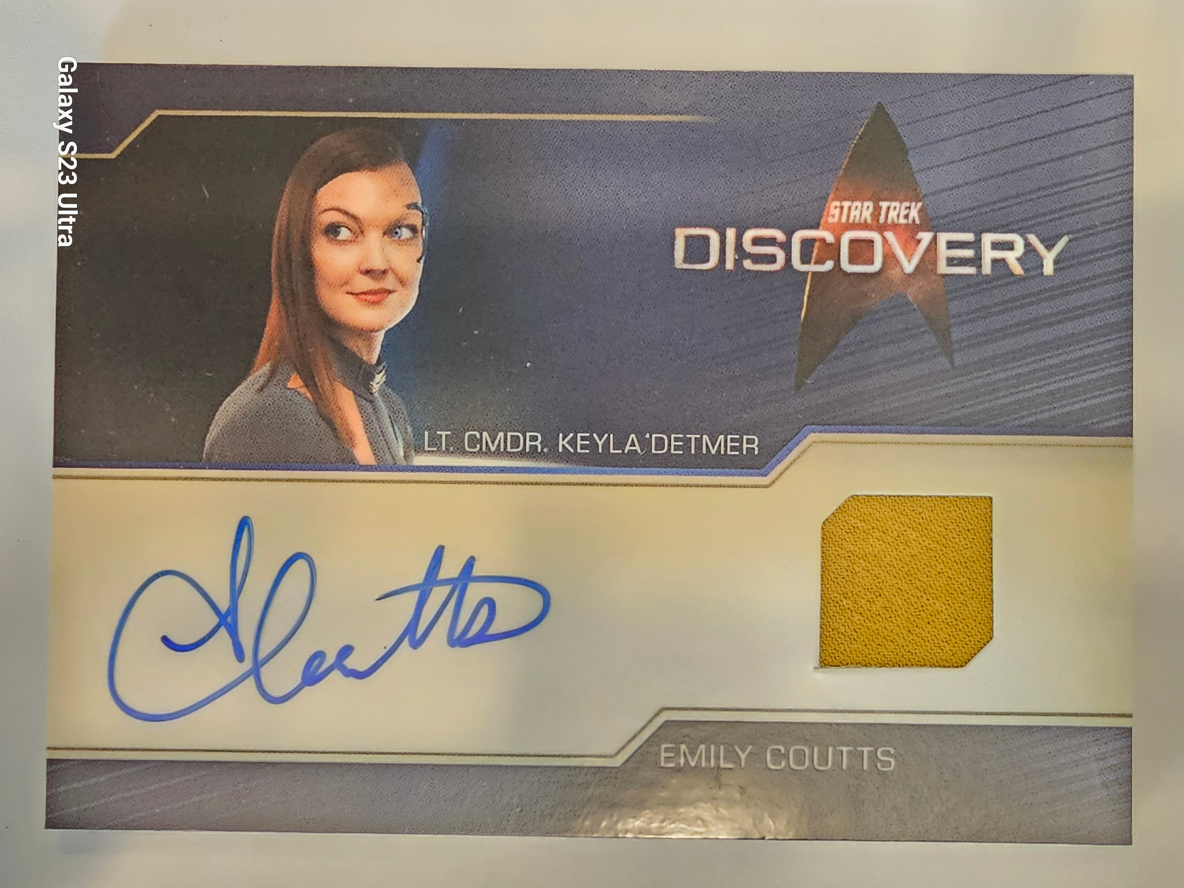 Star Trek Connections Emily Coutis as Lt Cmdr Keyla Detmer Autographed Relic Card ( B )