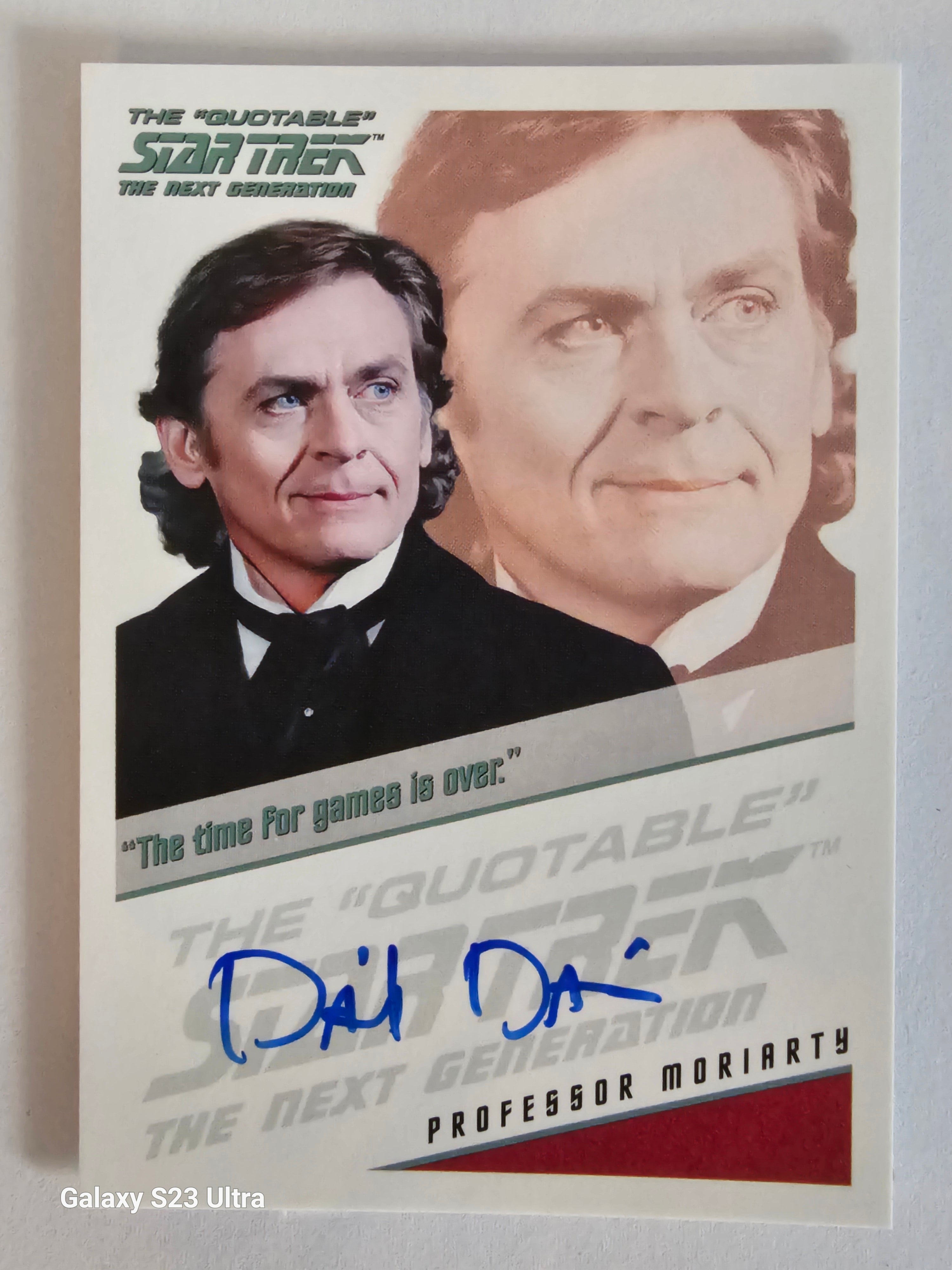 Star Trek Connections Daniel David as Professor Moriarty Quotable Autograph Card ( B )