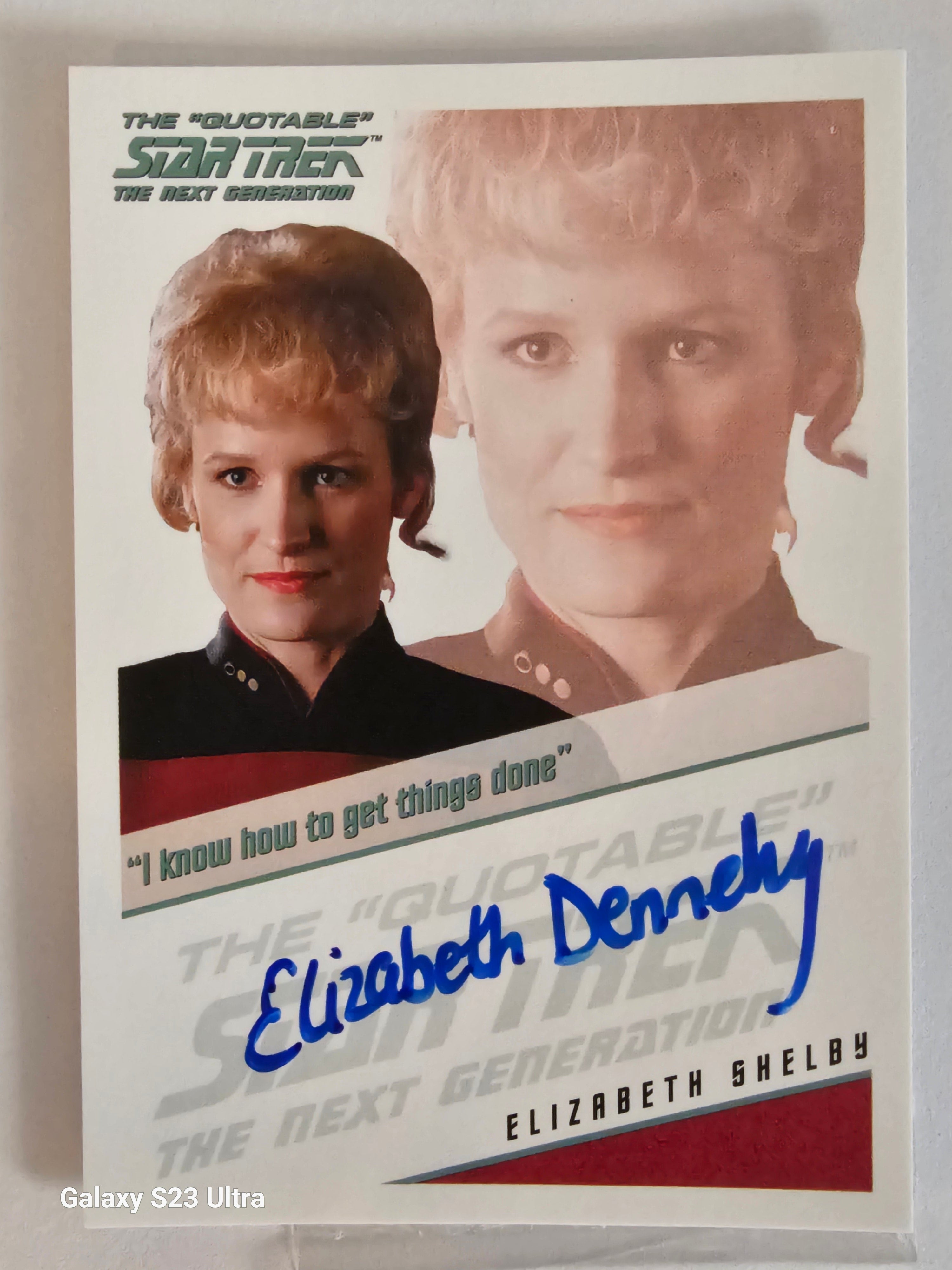 Star Trek Connections Elizabeth Dennehy as Fleet Admiral Shelby Quotable Autograph Card ( A )