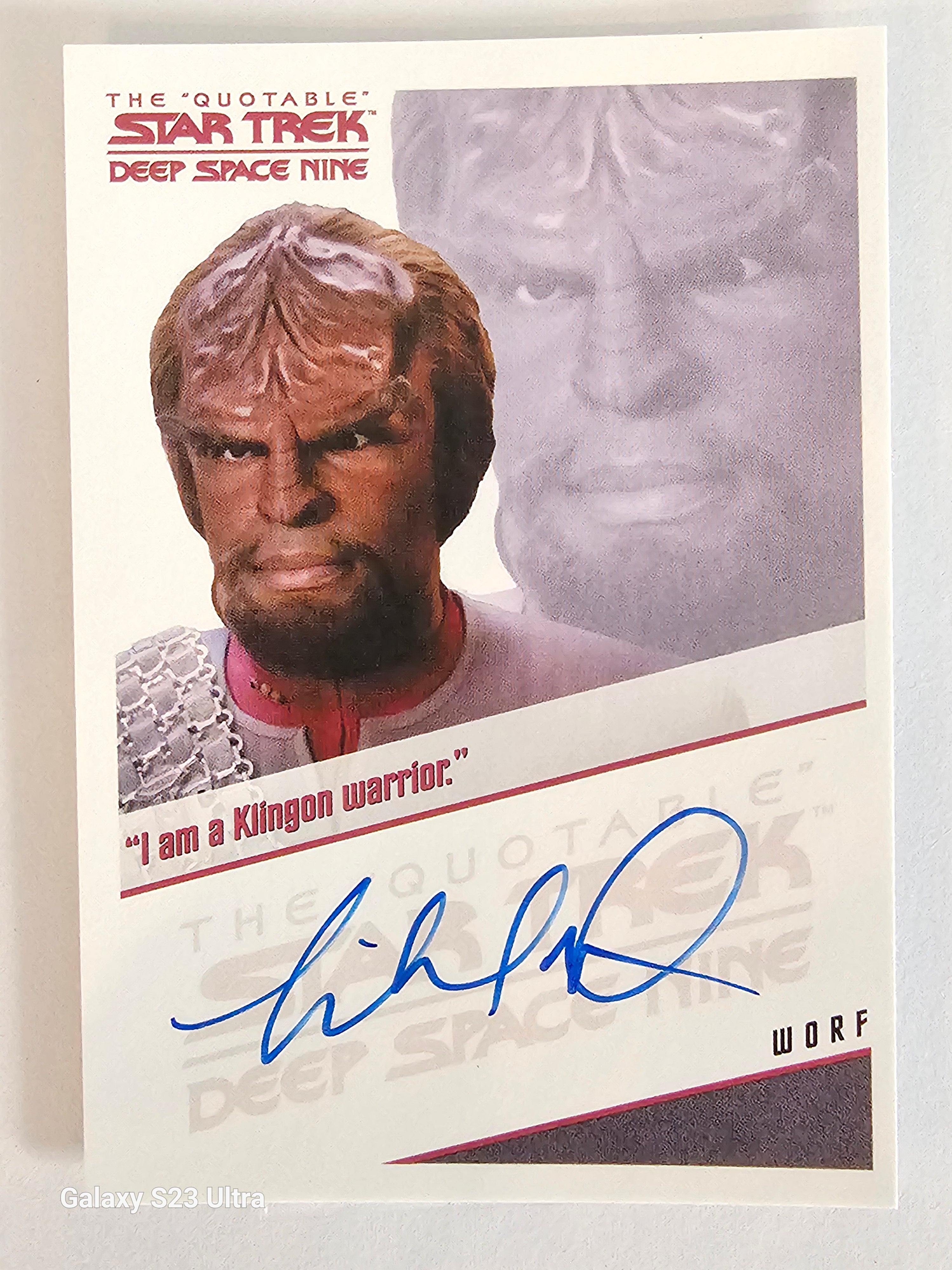 Star Trek Connections Michael Dorn as Worf Quotable Autograph Card ( B )