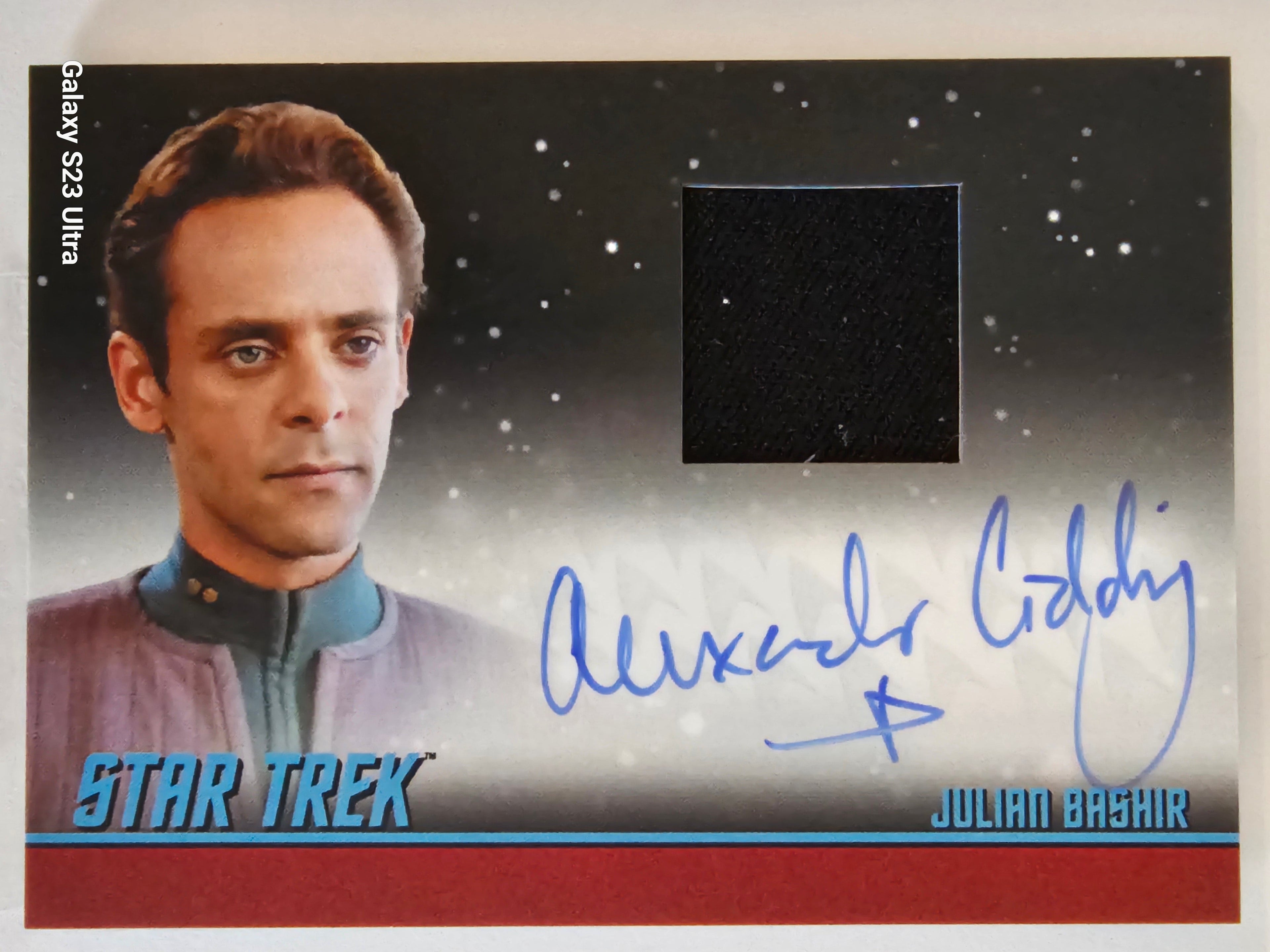 Star Trek Connections  Alexander Siddig as Dr Bashir Autographed Costume Card ( B )
