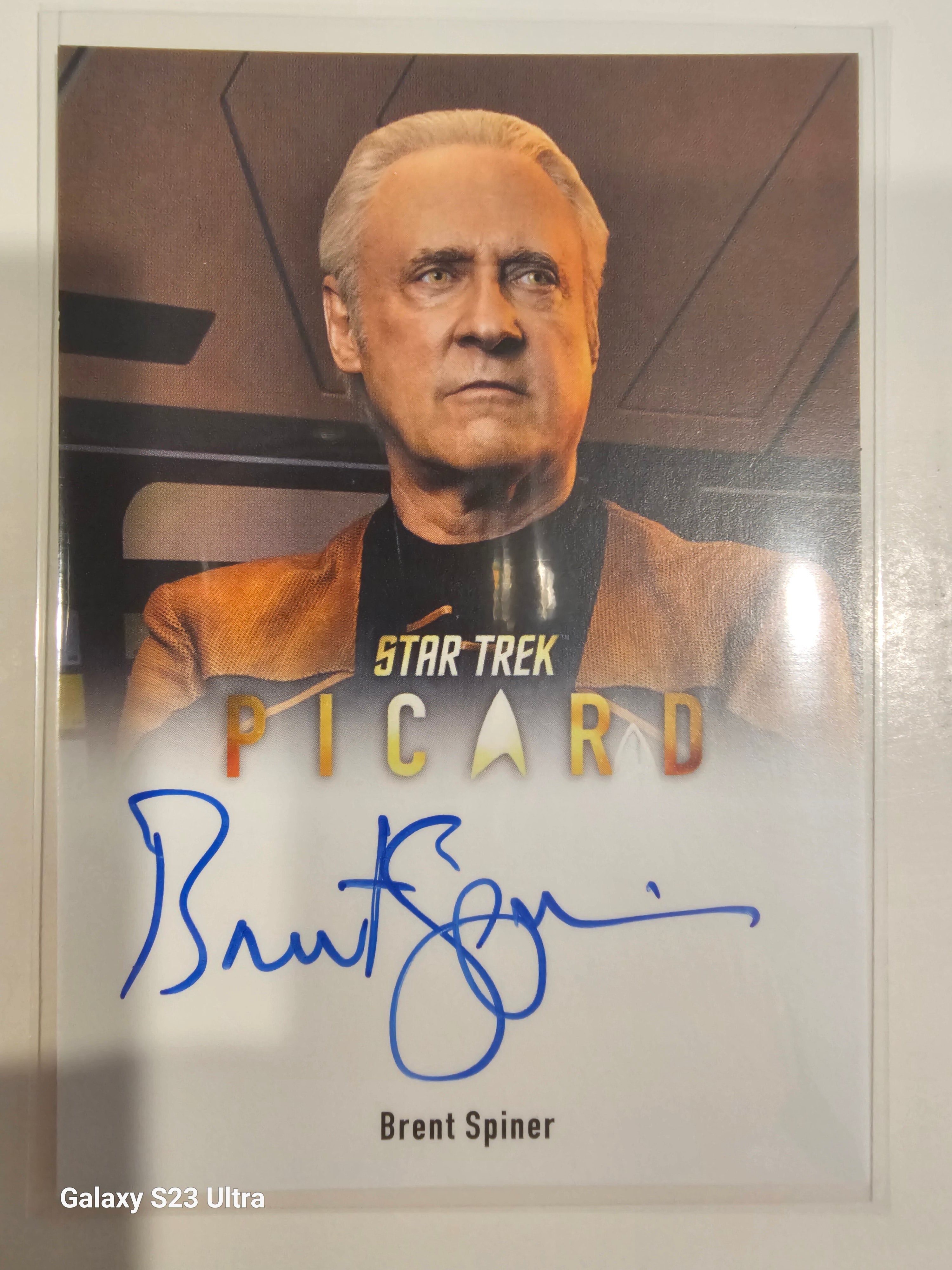 Star Trek Connections (A2) Brent Spiner as Data Full Bleed Picard Autograph Card ( B )