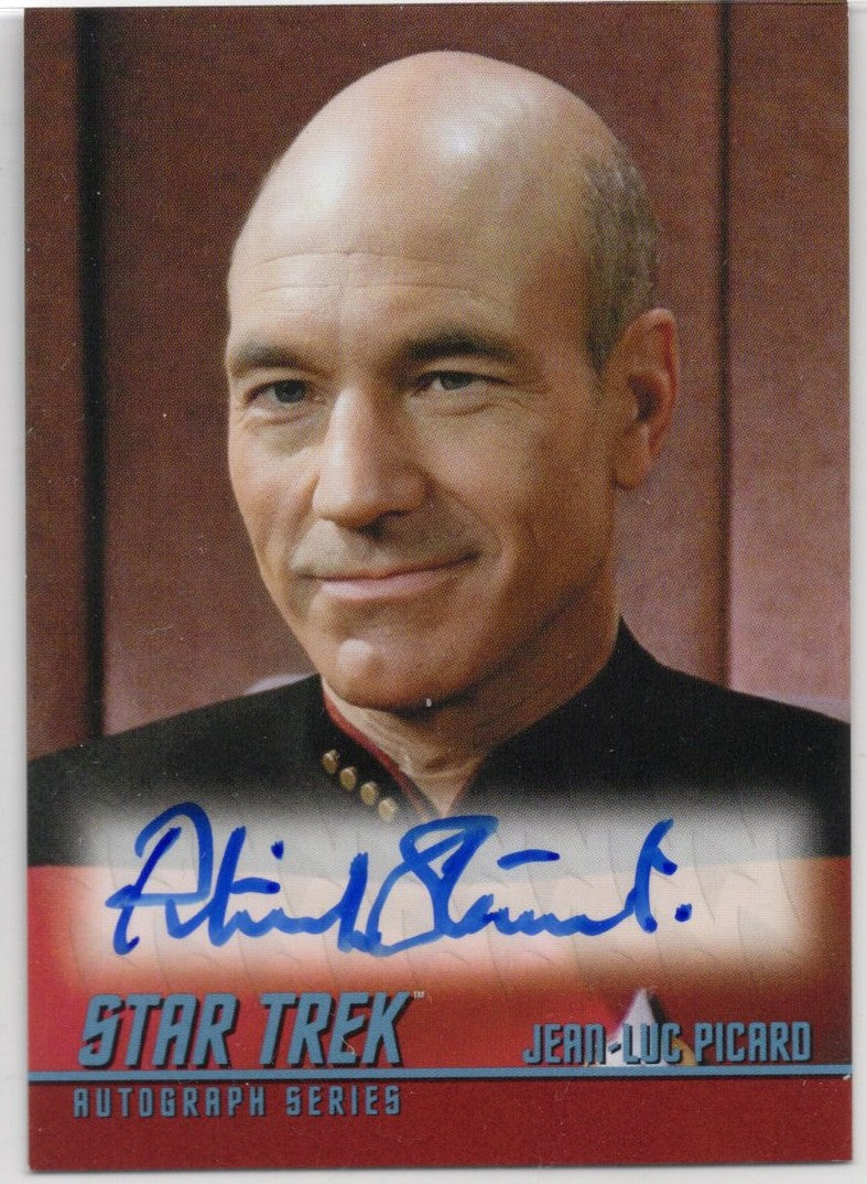 Star Trek Connections (A4) Patrick Stewart as Captain Picard Classic TV Autograph Card ( B )