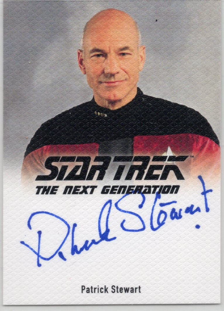 Star Trek Connections Patrick Stewart as Jean-Luc Picard Canvas Autograph Card ( A )