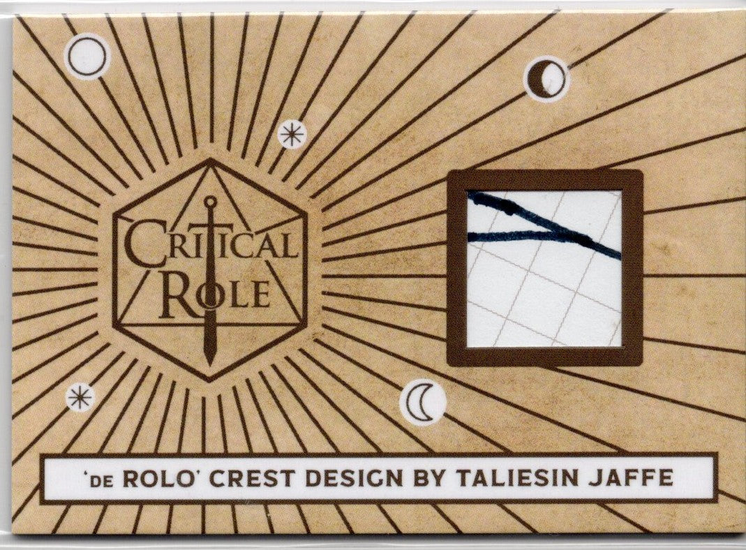 Critical Role 10th Anniversary  ( RC 3 ) De Rolo Crest Design by Taliesen Jagge Relic Card