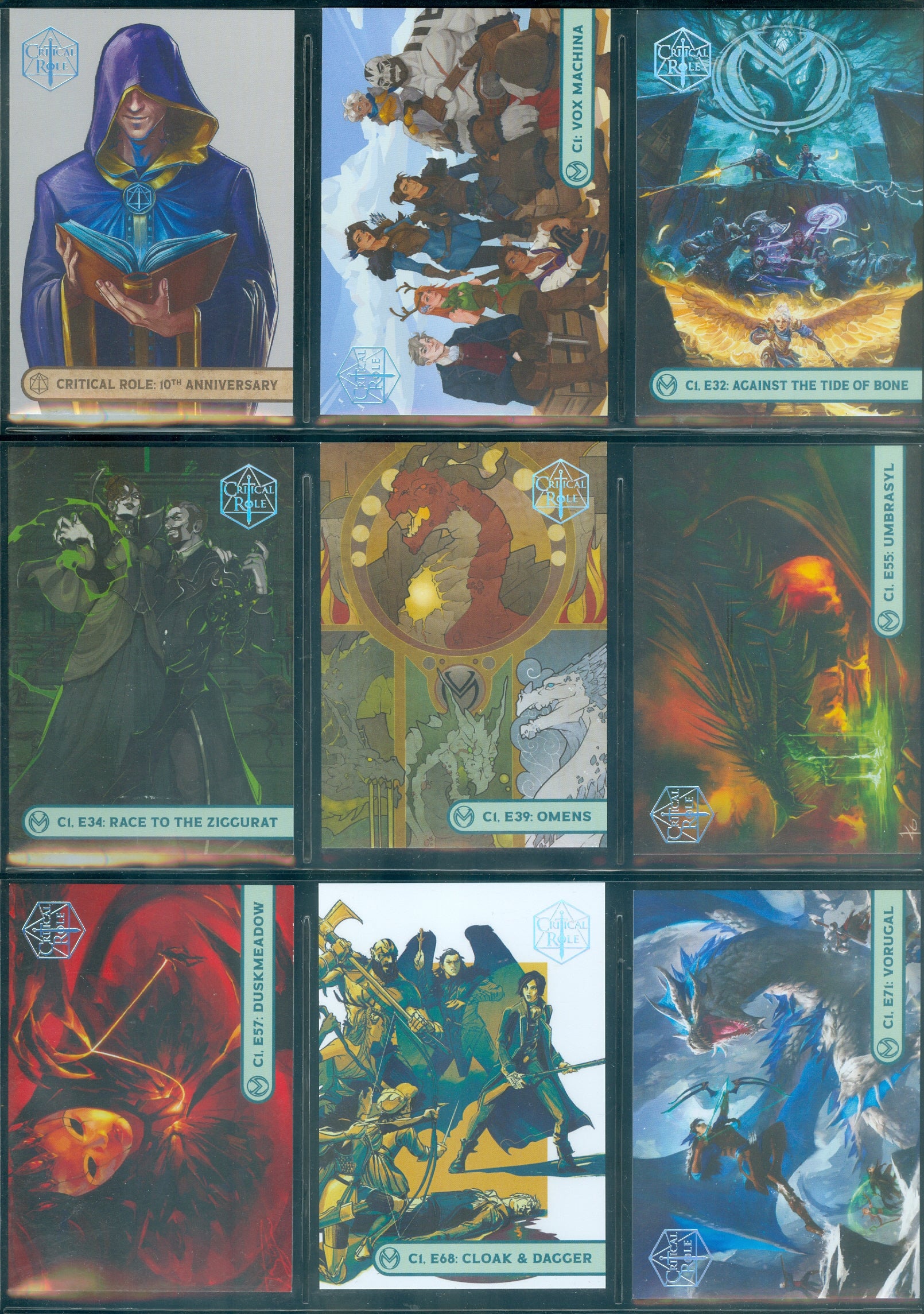 Critical Role 10th Anniversary  45 Card Silver Parallel Set [ Limited to 50 Sets ]