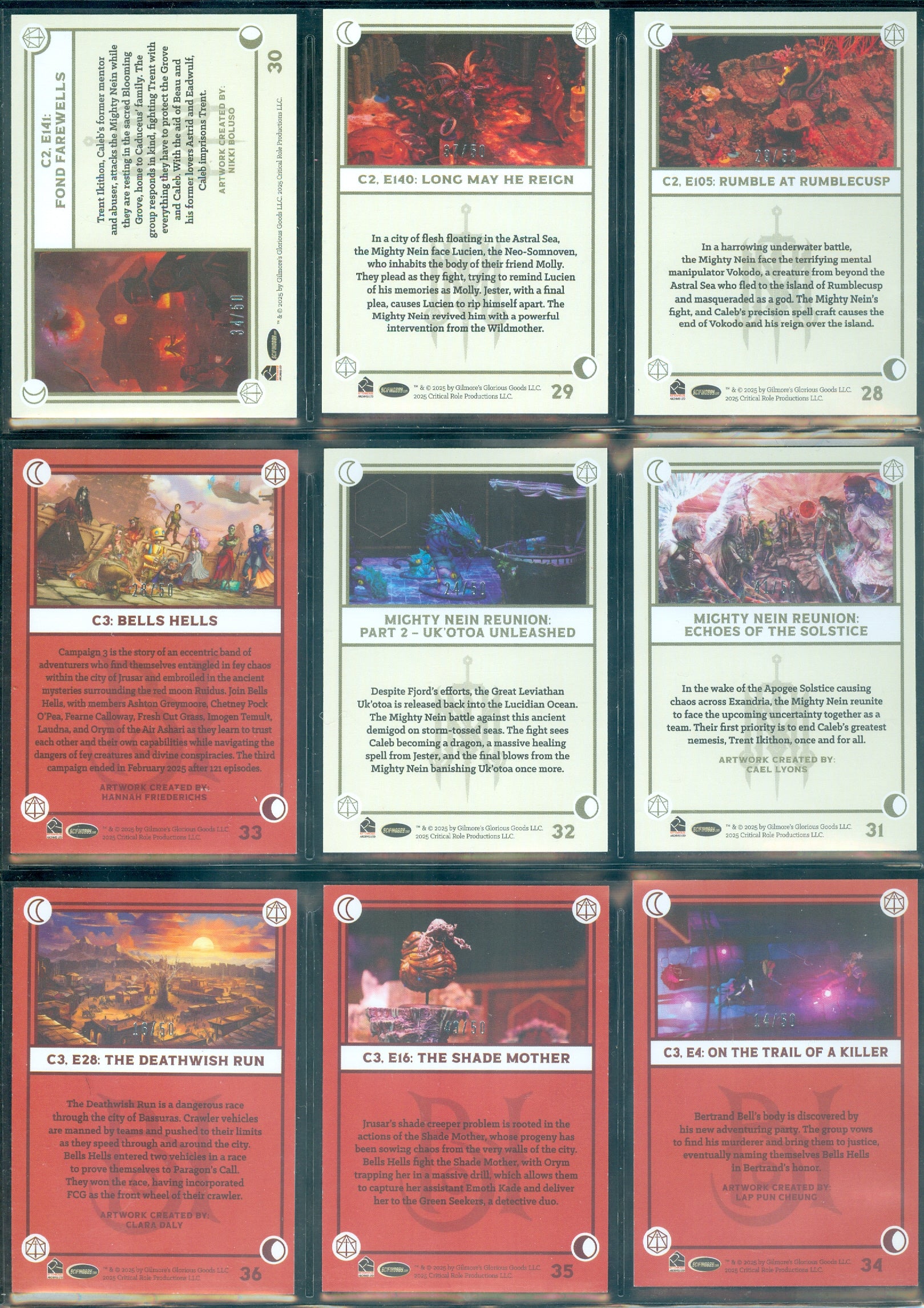 Critical Role 10th Anniversary  45 Card Silver Parallel Set [ Limited to 50 Sets ]