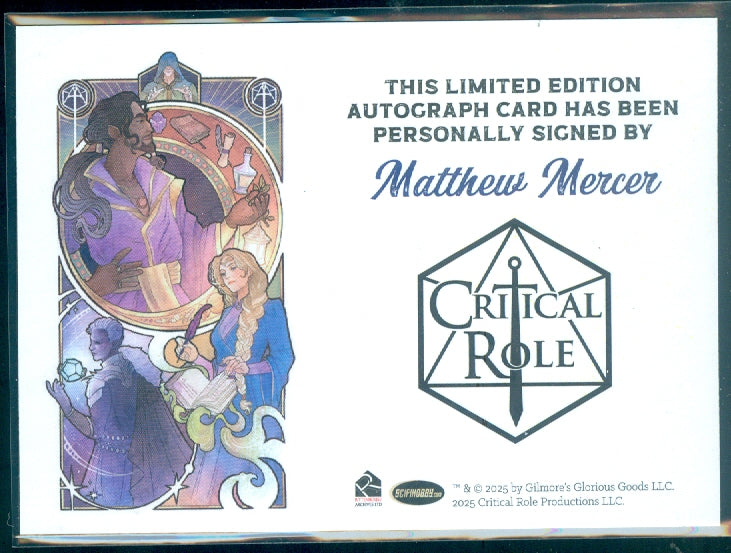 Critical Role 10th Anniversary   Matthew Mercer Autograph Card