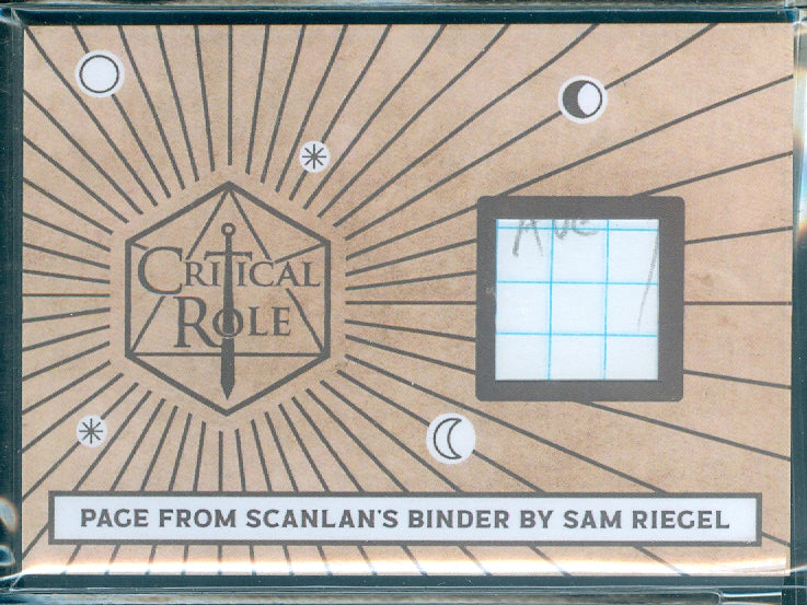 Critical Role 10th Anniversary  ( RC 2 ) Page From Scanlan's Binder by Sam Riegel Relic Card b