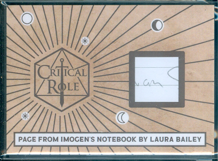Critical Role 10th Anniversary  ( RC 7 ) Page From Imogen's Notebook by Laura Bailey Relic Card