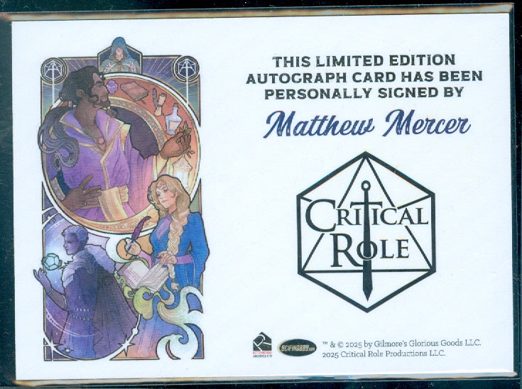 Critical Role 10th Anniversary   Matthew Mercer Autograph Card