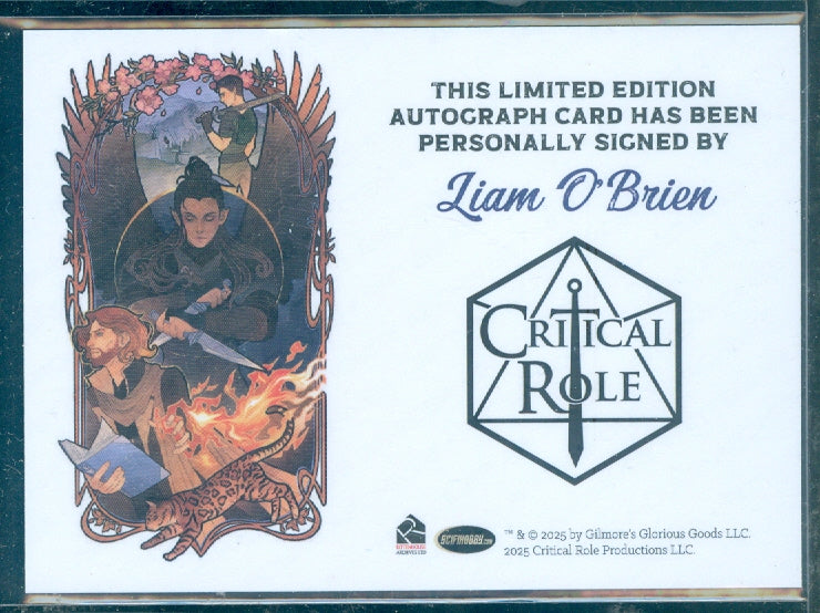 Critical Role 10th Anniversary   Liam O'Brien  Autograph Card