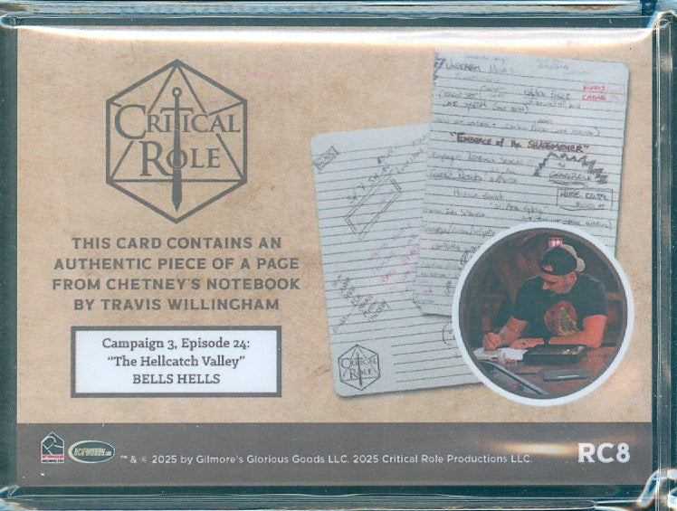 Critical Role 10th Anniversary  ( RC 8 ) Marisha Ray Green Version Clothing Relic Card