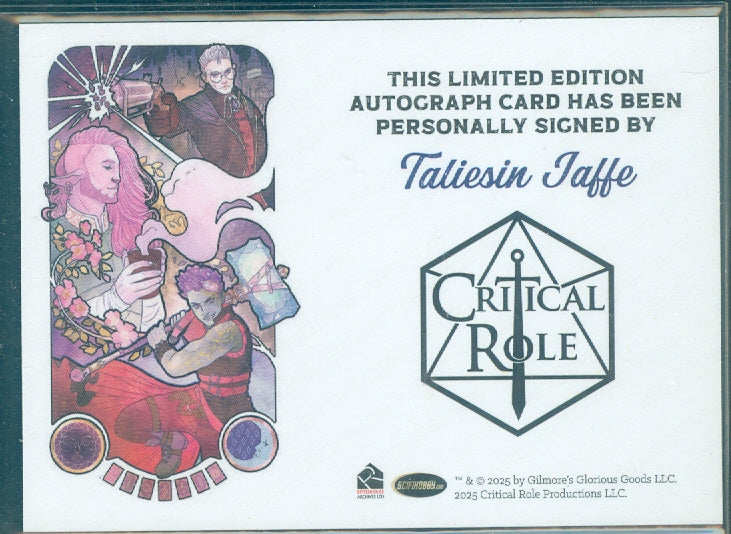 Critical Role 10th Anniversary   Taliesin Jaffe Autograph Card