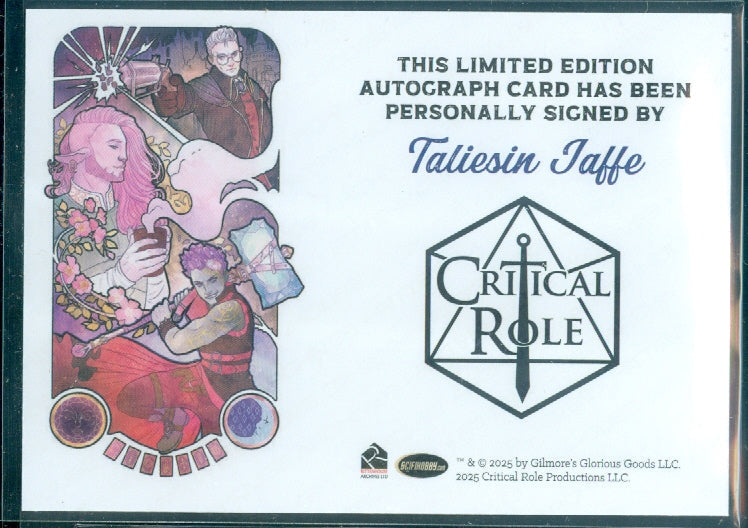 Critical Role 10th Anniversary   Taliesin Jaffe Autograph Card