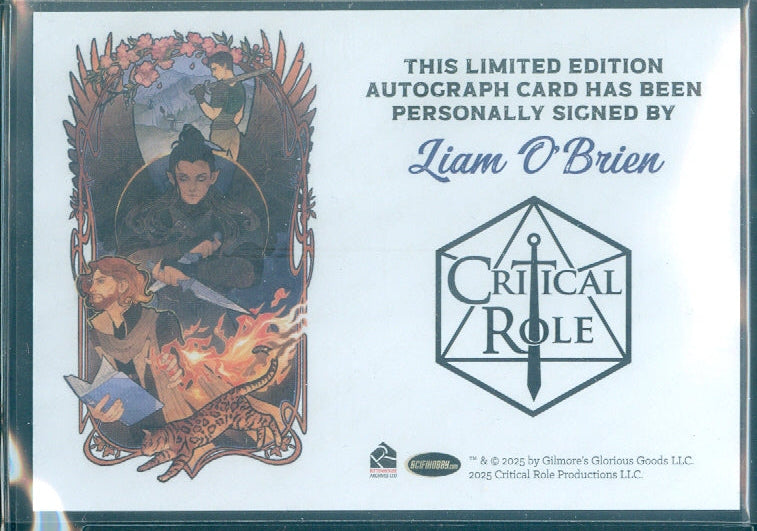 Critical Role 10th Anniversary   Liam O'Brien  Autograph Card