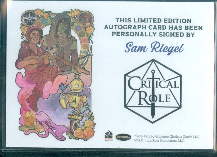 Critical Role 10th Anniversary   Sam Riegel  Autograph Card
