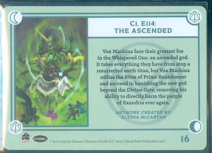 Critical Role 10th Anniversary  ( # 16 ) Black Printer Plate Card