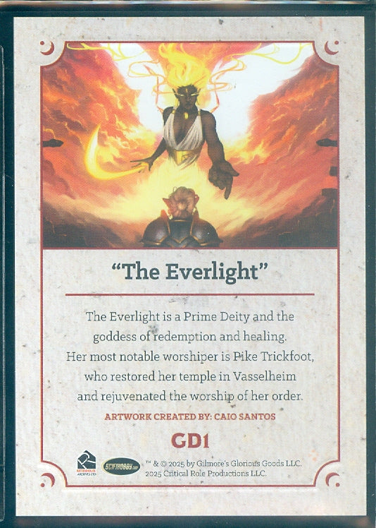 Critical Role 10th Anniversary  ( GD 1 ) The Everlight Gods & Deities Insert Card