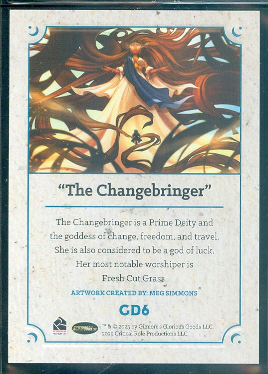 Critical Role 10th Anniversary  ( GD 6 ) The Changebringer Gods & Deities Insert Card