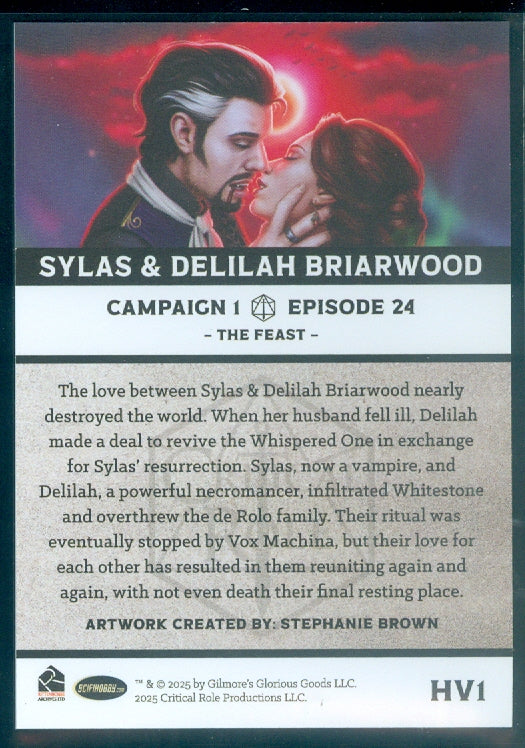 Critical Role 10th Anniversary  ( HV 1 ) Sylas & Delilah Briarwood Heroes & Villains Insert Card