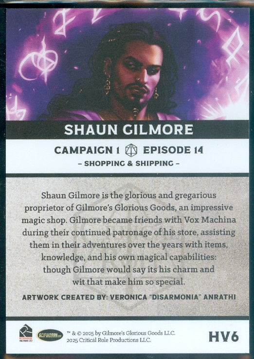 Critical Role 10th Anniversary  ( HV 6 ) Shaun Gilmore Heroes & Villains Insert Card