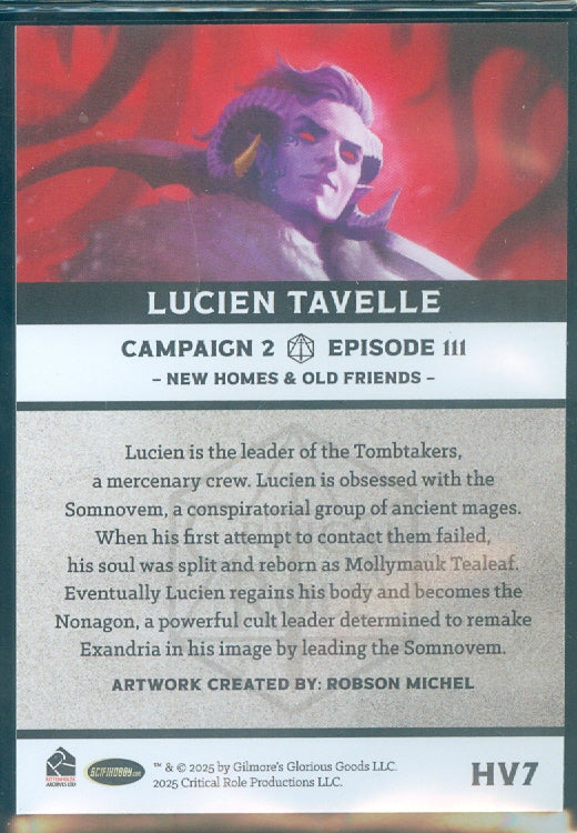Critical Role 10th Anniversary  ( HV 7 ) Lucien Tavelle Heroes & Villains Insert Card