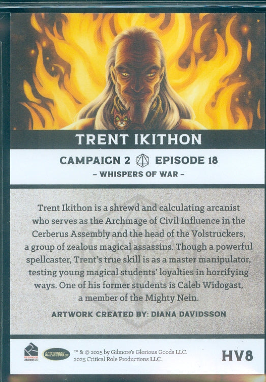 Critical Role 10th Anniversary  ( HV 8 ) Trent Ikithon Heroes & Villains Insert Card
