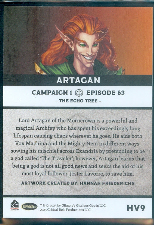 Critical Role 10th Anniversary  ( HV 9 ) Artagan Heroes & Villains Insert Card