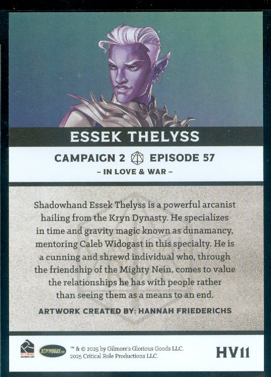 Critical Role 10th Anniversary  ( HV 11 ) Essek Thelyss Heroes & Villains Insert Card