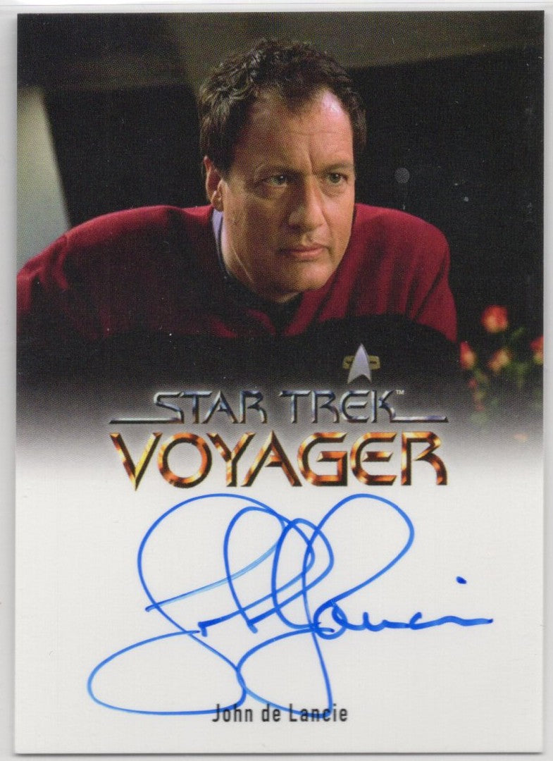 Star Trek Voyager Archives & Inscriptions John De Lancie Full Bleed Autograph Card b